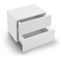 Wandschrank Nachttisch hängend - Weiß