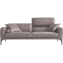 Egoitaliano 2,5-Sitzer Masu, Designsofa mit erstklassigem Sitzkomfort, Breite 218cm, inkl. 2 Kissenrollen, Rückenelemente manuell verstellbar, Metallfüße beige