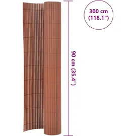 vidaXL PVC Doppelseitig Gartenzaun 90 x 300 cm braun