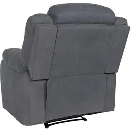 Mendler HWC-J57, XXL Relaxsessel TV-Liegesessel Nosagfederung Wildleder-Optik Stoff/Textil bis 200kg ~ graublau