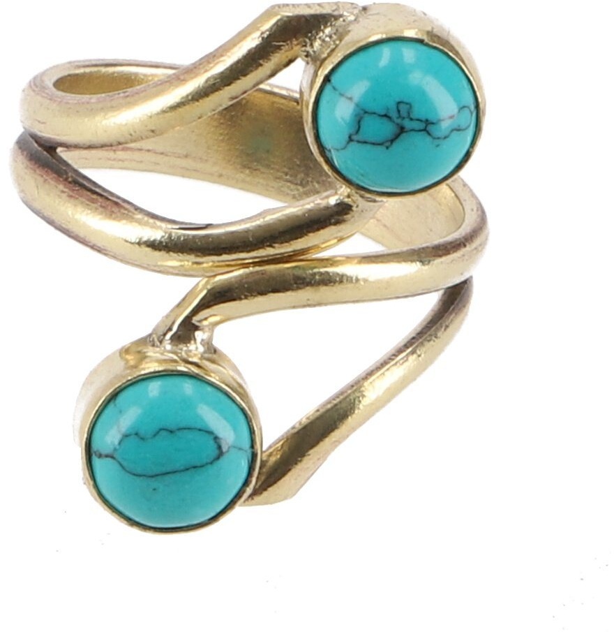 Guru-Shop Fingerring Goldfarbener Ring aus Indien, Boho Schmuck -..