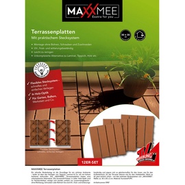 MAXXMEE Terrassenplatten braun 31 x 31 x 2 cm 12 St.