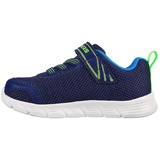 SKECHERS Comfy Flex Mini Trainer Sneaker, Navy Textile & Synthetic/Blue & Lime Trim, 27 EU - 27 EU