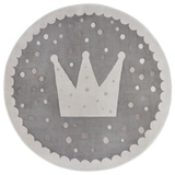 HANSE HOME Adventures Crown«, Rund - Krone Muster Teppich Junge Mädchen für Kinderzimmer, Kurzflor, Spielunterlage, Grau Creme, 100cm