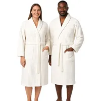 Betz Bademantel Microfaser mit Schalkragen - MALMÖ - für Herren und Damen Größe S/M Farbe: creme - S-M