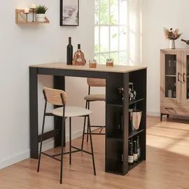 [en.casa] Bartisch Danderyd 120 x 60 x 106 cm Schwarz/Eicheoptik