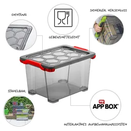 Rotho Evo Total Protection Aufbewahrungsbox 39,3 x 28,3 x 16,0 cm 3-tlg. rot