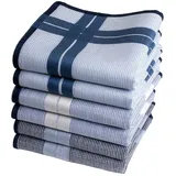 merrysquare - Taschentücher Stoff Herren- Großes Format 40cm x 40cm - 6 Stück - 100% Baumwolle - Modell HAMILTON
