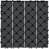 Mophorn Ineinandergreifende Terrassenfliesen, 36er-pack, 12 X 12 Zoll, 36 Quadratfuß. Wasserdichter Kunststoff-bodenbelag Für Jedes Wetter. Ideal Für Terrasse, Pool, Balkon Und Garten. Dunkelgrau