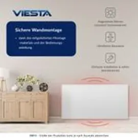 Viesta Infrarot Wandheizung mit Thermostat – flaches Carbon Crystal Heizpaneel – elektrische Infrarotheizung Wandmontage – Weiß