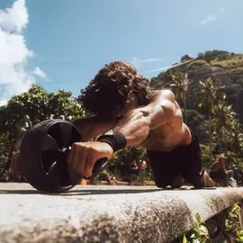 PULLUP & DIP Bauchroller mit rutschfesten Kniematten, für Bauchmuskeltraining & Heimtraining zu Hause