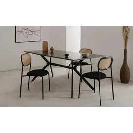 Möbel Kraft Esszimmerstuhl Remy Polyester schwarz