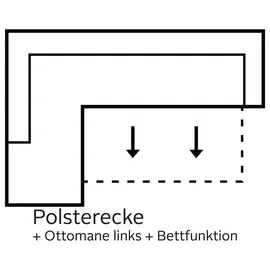 Cotta Ecksofa »Driver L-Form«, mit Kopfteilverstellung, wahlweise mit Bettfunktion grau