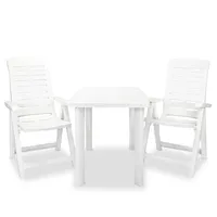 vidaXL 3-tlg. Bistro-Set Kunststoff Weiß