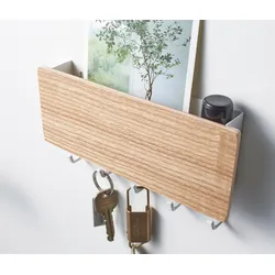 Tchibo - Yamazaki Schlüsselhalter »Rin« - 18x3x9,5cm - weiß - Holz / Stahl