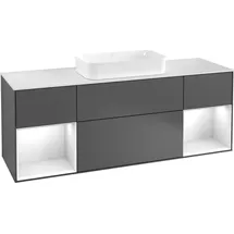 Villeroy & Boch Finion Waschtischunterschrank G741PDPD 160x60,3x50,1cm, Regale Black matt lacquer, Black matt