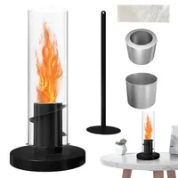 Generisch Innenfeuerstelle, Schreibtischkamin, Tornado Lampe, Ethanol Tischkamin für Innen, Kamin Mit Schwenkbarer Flamme, Rotierender Atmosphärenofen mit Echter Flamme für Nachttisch Balkon
