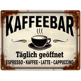 speecheese Kaffeebar Metallschild XXL in 28x38 cm im Vintage-Stil