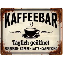 speecheese Kaffeebar Metallschild XXL in 28x38 cm im Vintage-Stil