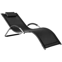 SoBuy Sonnenliege Schwarz bht ca: 63x66x172cm