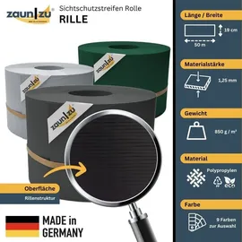 zaun|zu® zaun|zu Rille PP für Doppelstabmatte Zaunblende Anthrazit 50m