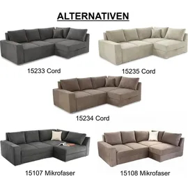 luma-home Eckcouch Cord 3-Sitzer Dunkelgrau