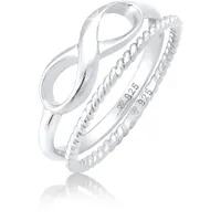 Elli Ring 925 Sterling Silber Infinity, Ring Set, Twisted in Silber | Gr.: 52