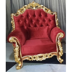 Casa Padrino Luxus Barock Sessel Rot / Braun / Gold - Prunkvoller Wohnzimmer Sessel - Barockstil Wohnzimmer Möbel - Luxus Möbel im Barockstil - Barock Einrichtung - Wohnzimmer Einrichtung