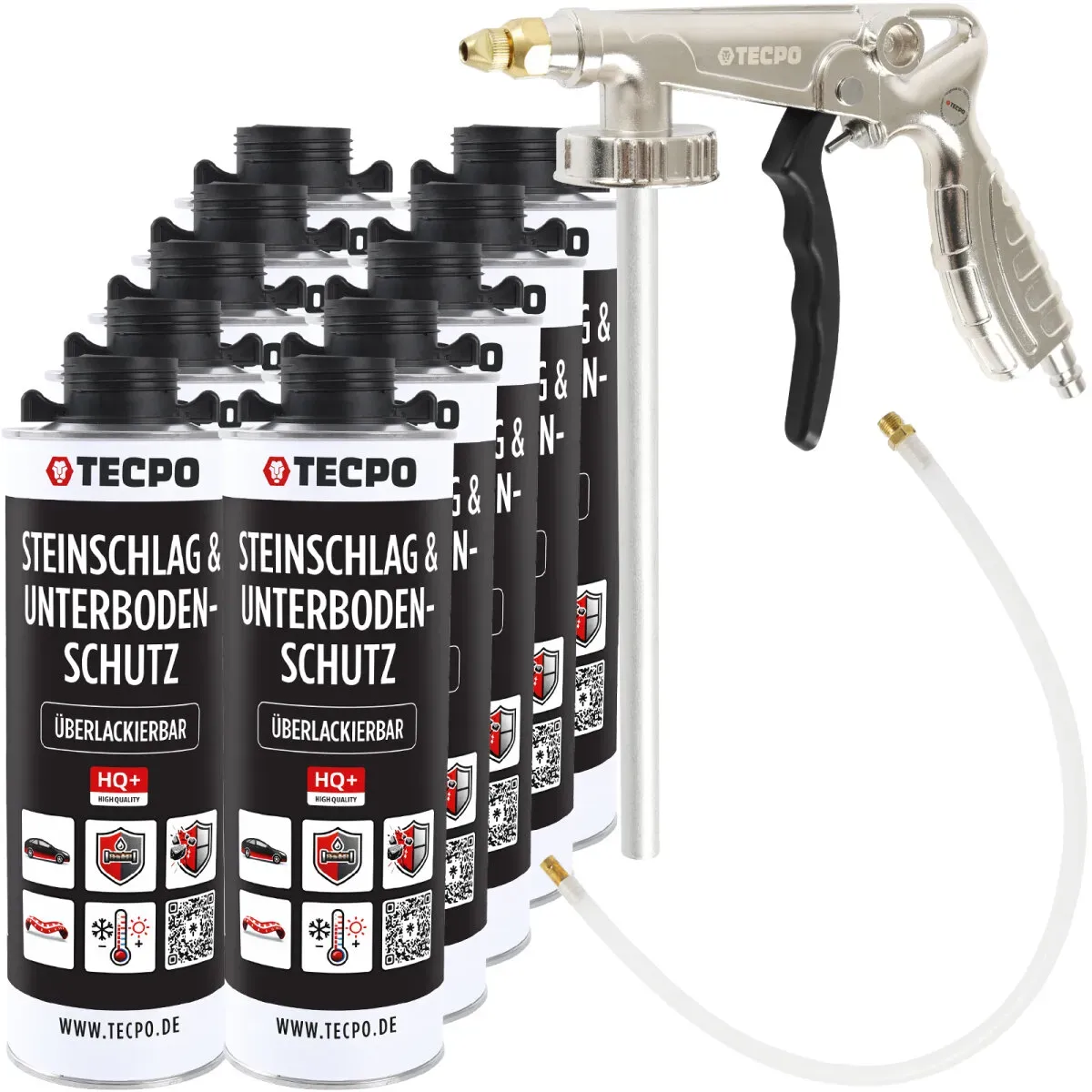 TECPO Unterbodenschutz schwarz Steinschlagschutz überlackierbar, 10...
