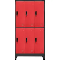 VidaXL Schließfachschrank Anthrazit und Rot 90x45x180 cm Stahl