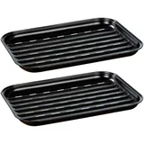 Wenko Grillschale 34,5 x 24,5 x 2,5 cm Edelstahl schwarz