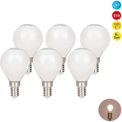 NÄVE LED-Leuchtmittel "Daffy", F (A-G), weiß, Ø:4,50cm, Leuchtmittel, 6er Set