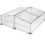 Tectake Doppel-Frühbeet Aluminium Transparent HKP 4 mm 1,2 m2
