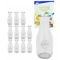 Mambocat Einmachglas 12er Set Weck Gläser 1062ml Saftflasche inkl.