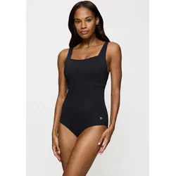 Badeanzug TRIUMPH "Summer Twist OW 01", Damen, Gr. 46, Cup E, schwarz, Microfaser, Obermaterial: 77% Polyamid, 23% Elasthan, elegant, Badeanzüge, Minimizer