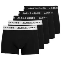 JACK & JONES Boxershorts Solid schwarz / weiß L 5er Pack