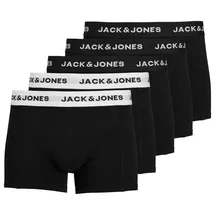 JACK & JONES Boxershorts Solid schwarz / weiß L 5er Pack