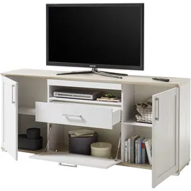 HBZ »Romance Landhaustil, TV Möbel bis 65 Zoll, BxHxT 190x82x44 cm«, (1 St.), Mit 2 Türen, 1 offenes Fach, 1 Schubkasten und 2 Einlegeböden