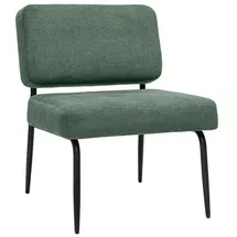 miliboo Sessel Vedana Chenille 64,5 x 78,5 x 61 cm Khakigrün mit schwarzem Metall