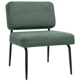 miliboo Sessel Vedana Chenille 64,5 x 78,5 x 61 cm Khakigrün mit schwarzem Metall