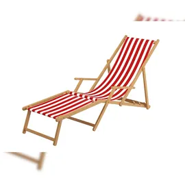 Erst-Holz Sonnenliege 56 x 90 x 0 cm Rot/Weiß
