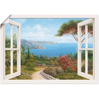Artland Wandbild »Fensterblick - Haus am Meer I«, Fensterblick, (1 St.), als Leinwandbild, Poster, Wandaufkleber in verschied. Größen, weiß