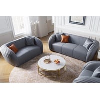 JVmoebel Sofa Graue Couchgarnitur 3+2 Sitzer Polstermöbel Gruppe Neu, Made in Europe blau