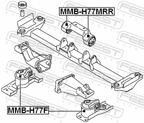 FEBEST Lagerung, Motorbh77f vorne für MITSUBISHI