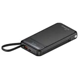 MediaRange Powerbank 10000mAh mit integrierten Ladekabeln und LC-Display Quickcharge MRMA753