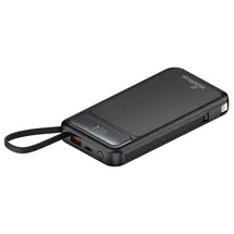 MediaRange Powerbank 10000mAh mit integrierten Ladekabeln und LC-Display Quickcharge MRMA753