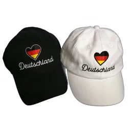 Basecap Cap Mütze Deutschland Germany Cappy Fußball WM schwarz weiß Weltmeister, Farbe: weiß