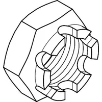 Industrial Quality Supplies DIN 937 Kronenmutter, niedrige Form, 17H