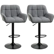 Homcom Barhocker Grau Kunststoff, 52.5x114x57.5 cm Esszimmer, Barmöbel, Barhocker