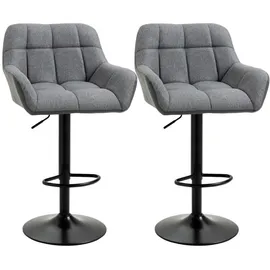 Homcom Barhocker Grau Kunststoff, 52.5x114x57.5 cm Esszimmer, Barmöbel, Barhocker